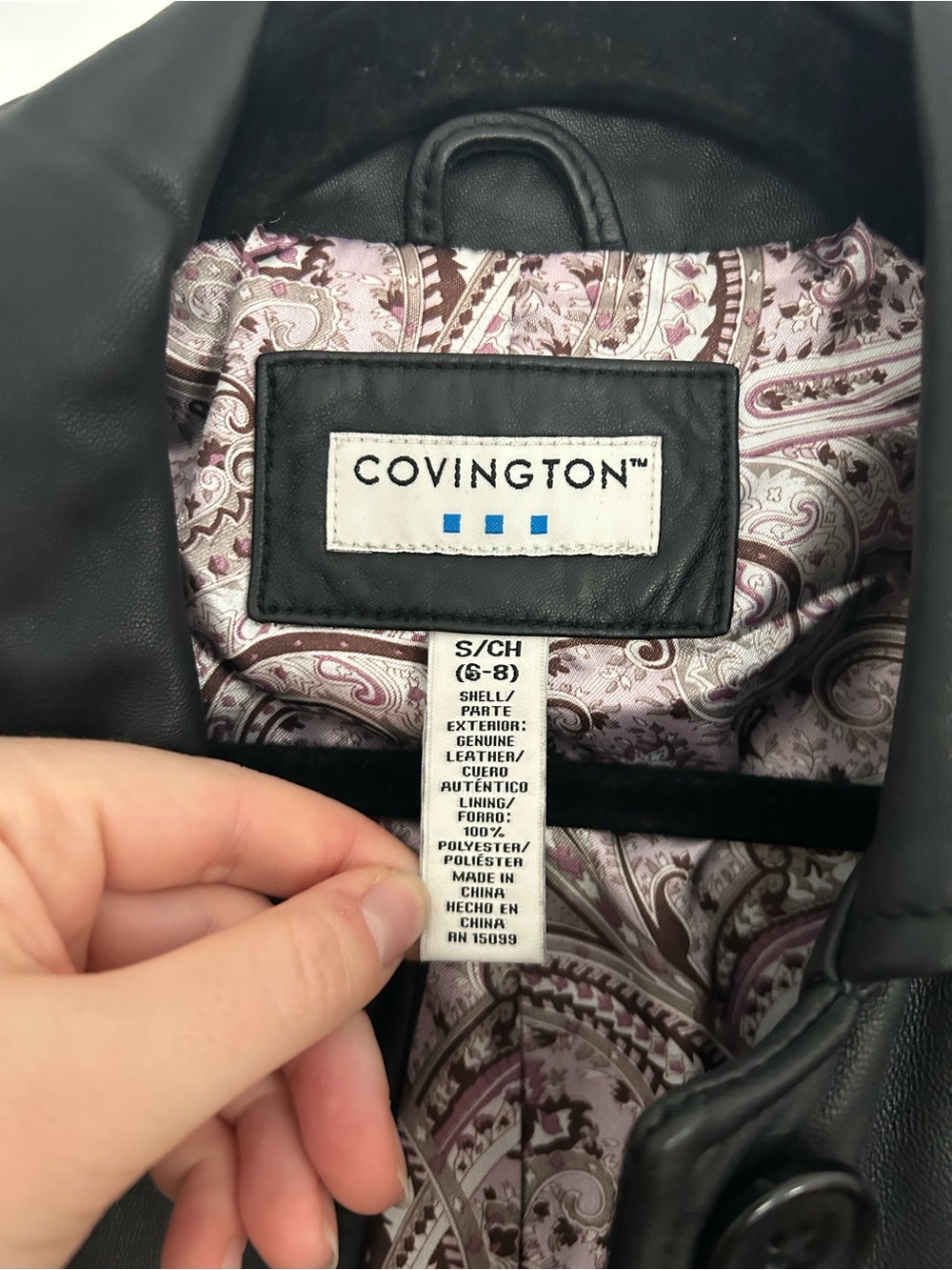 Vintage Covington Black Long Leather Jacket - Picture 6 of 9